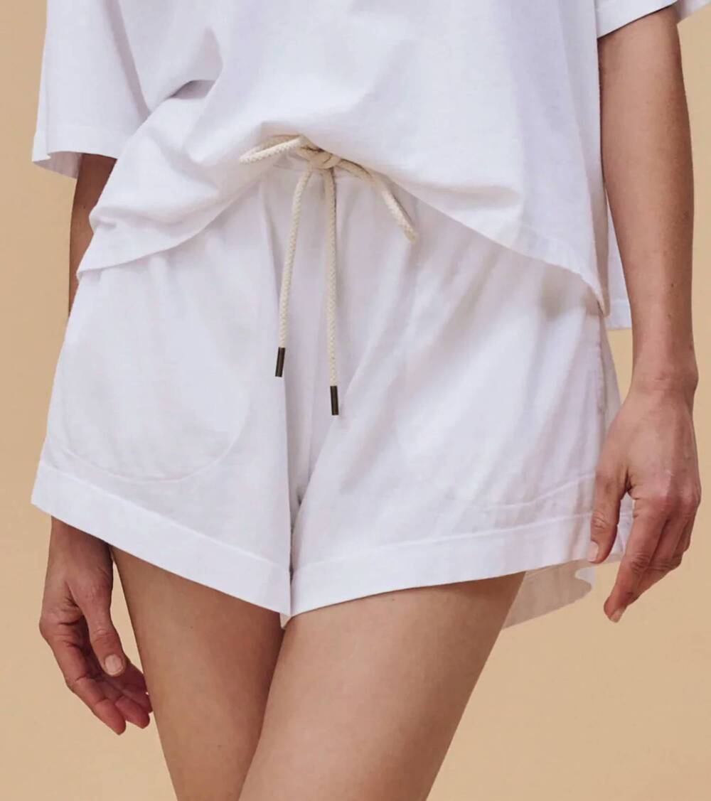 NEW THE GREAT. women's the flutter short in true white